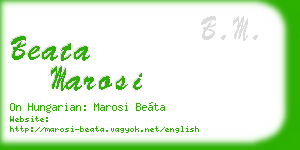 beata marosi business card