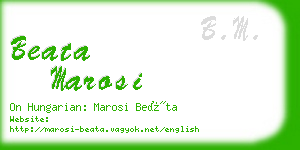 beata marosi business card